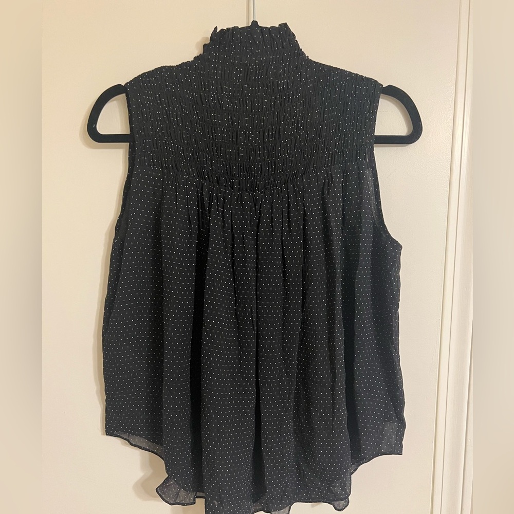 FRAME Smocked Sleeveless Blouse, Size XS - Picture 4 of 6